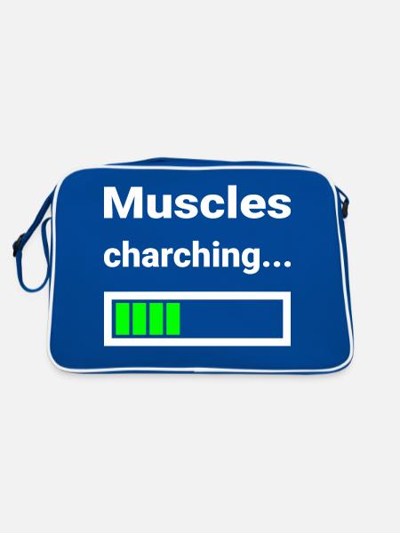 Muscle Loading Indicator Fitness Strength Training - Retro Bag - blue/white - Back