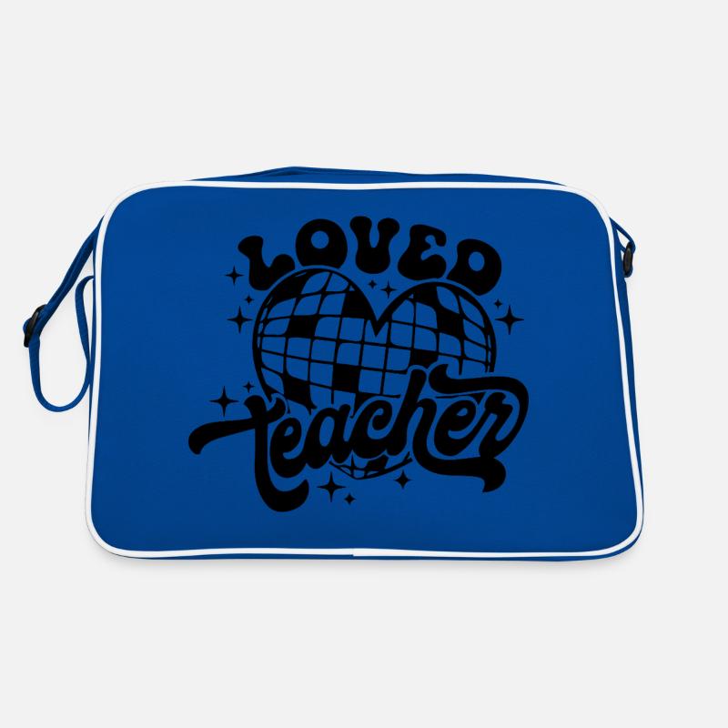 Loved Teacher Heart Disco Art Retro Bag