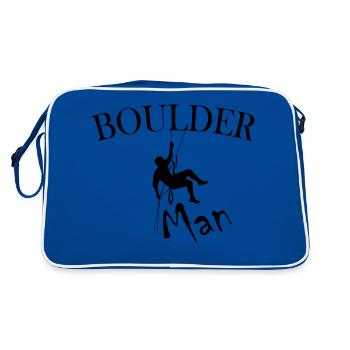Bouldern Klettern Climbing - Retro Tasche - Blau/Weiß - Hinten
