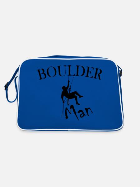 Bouldern Klettern Climbing - Retro Tasche - Blau/Weiß - Hinten