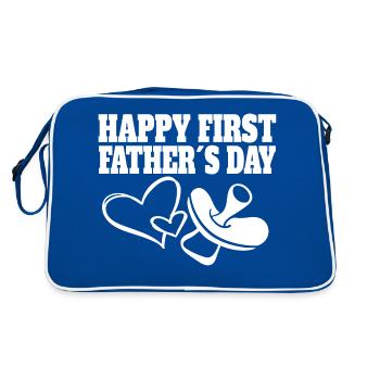 Papa Premier Cadeau de fête des Pères Père Fier Papa - Sac Retro - bleu/blanc - Dos
