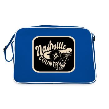 Nashville Vacation Destination Icon - Retro Bag - blue/white - Back