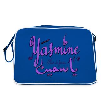 Tee -shirt prénom arabe Yasmine et sa définition - Sac Retro - bleu/blanc - Dos