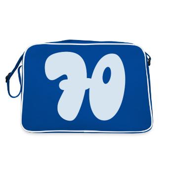 Number 70 pastel blue - Retro Bag - blue/white - Back