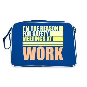C’est drôle que je sois la raison des réunions de sécurité au travail - Sac Retro - bleu/blanc - Dos