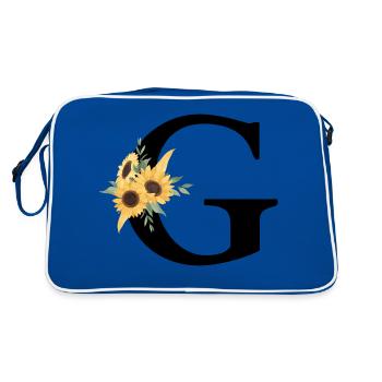 Lettre g floral tournesol - Sac Retro - bleu/blanc - Dos