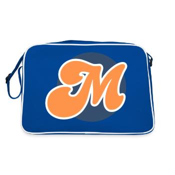 Lettre m orange sport - Sac Retro - bleu/blanc - Dos