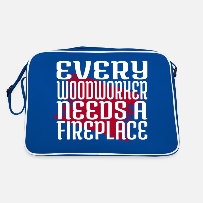 funny quote funny funny carpenter bday - Retro Bag - blue/white