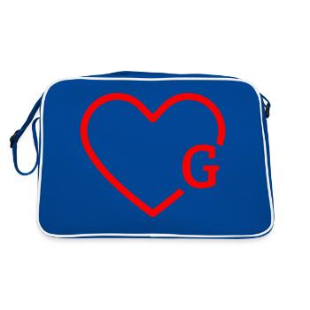 lettre g cœur rouge - Sac Retro - bleu/blanc - Dos