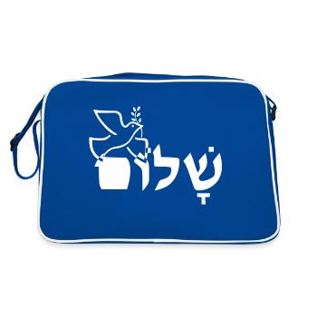 Christian Design Shalom en hébreu et la colombe - Sac Retro - bleu/blanc - Dos
