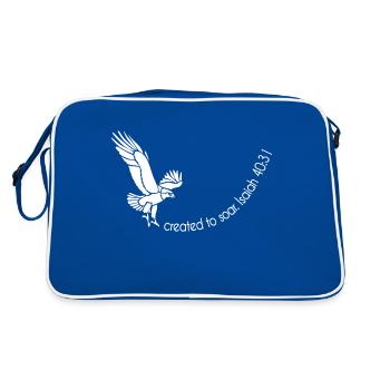 Christian Design Created to Soar Isaiah 40:31 - Retro Bag - blue/white - Back