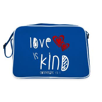 Christian Design Love is Kind Bible Verset - Sac Retro - bleu/blanc - Dos