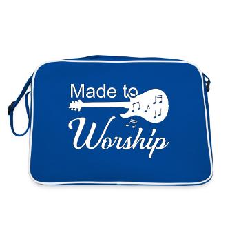 Christliches Design für die Anbetung - Retro Tasche - Blau/Weiß - Hinten