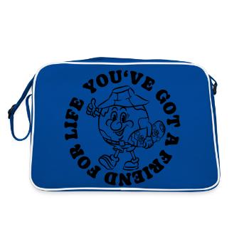 Skater Climate Protection Global Warming Earth Climate Change - Retro Bag - blue/white - Back