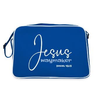 Christian Design Jesus my Champion - Retro Bag - blue/white - Back