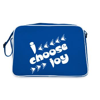 Christian Design I Choose Joy - Retro Bag - blue/white - Back
