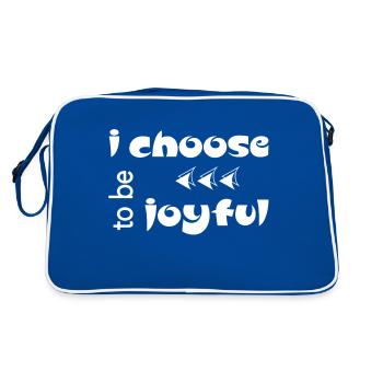 Christian Design I Choose to be Joyful - Retro Bag - blue/white - Back