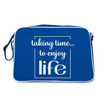Le design chrétien prend le temps de profiter de la vie - Sac Retro - bleu/blanc - Dos