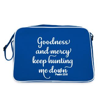 Conception chrétienne La bonté et la miséricorde continuent à chasser - Sac Retro - bleu/blanc - Dos