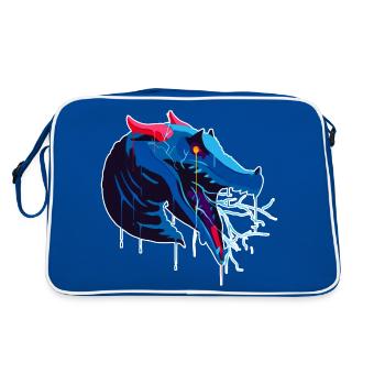 A Beautiful and Frightening Behir Monter Design - Retro Bag - blue/white - Back