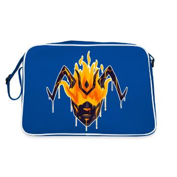 Beautiful and Funny Flame Atronach in the Fire - Retro Bag - blue/white - Back