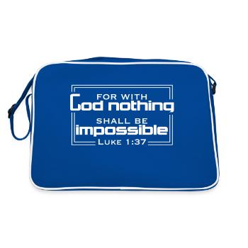 Dessein chrétien car avec Dieu rien ne sera - Sac Retro - bleu/blanc - Dos