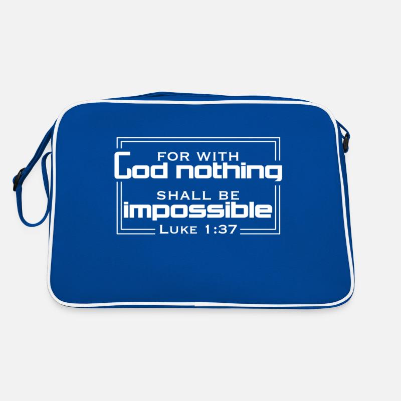 Christian Design for with God Nothing shall be Retro Bag