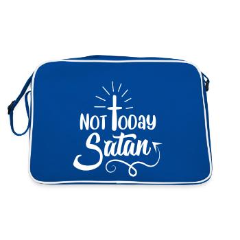 Christian Design Not Today Satan - Retro Bag - blue/white - Back