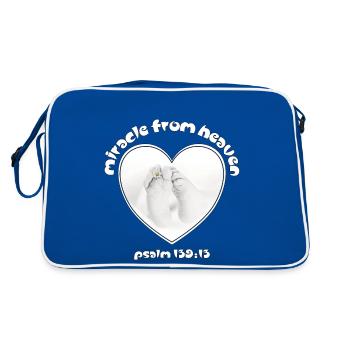 Christian Design Miracle from Heaven Psalm 139 - Retro Bag - blue/white - Back