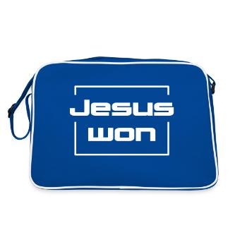 Christian Design Jesus Won - Retro Bag - blue/white - Back