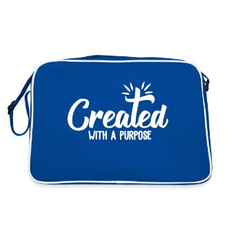 Christian Design Created with a Purpose - Retro Bag - blue/white - Back