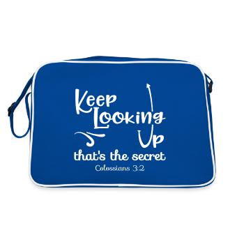Christian Design Keep Looking Up Colossians 3 - Retro Bag - blue/white - Back