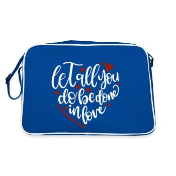 Conception chrétienne Que tout ce que vous faites soit fait dans l’amour 2 - Sac Retro - bleu/blanc - Dos