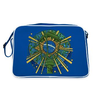 ORDEM E PROGRESSO - Retro Tasche - Blau/Weiß - Hinten