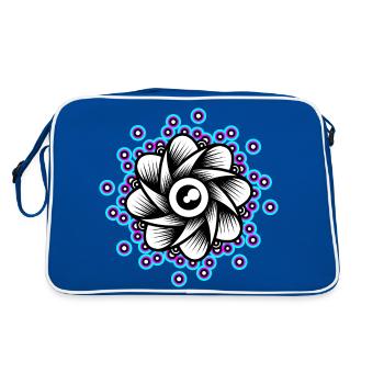 Neon Lotus Mandala Fleur Goa Rave Techno Rose Bleu - Sac Retro - bleu/blanc - Dos