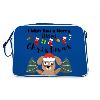 Je te souhaite un joyeux Noël bizarre (chien) - Sac Retro - bleu/blanc - Dos