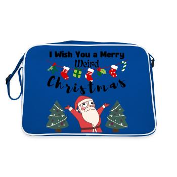 Je vous souhaite un joyeux Noël bizarre (Père Noël) - Sac Retro - bleu/blanc - Dos