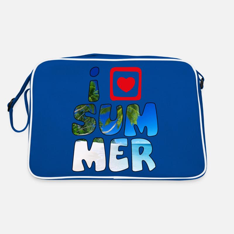 Liebe Sommer1 - Retro Tasche - Blau/Weiß