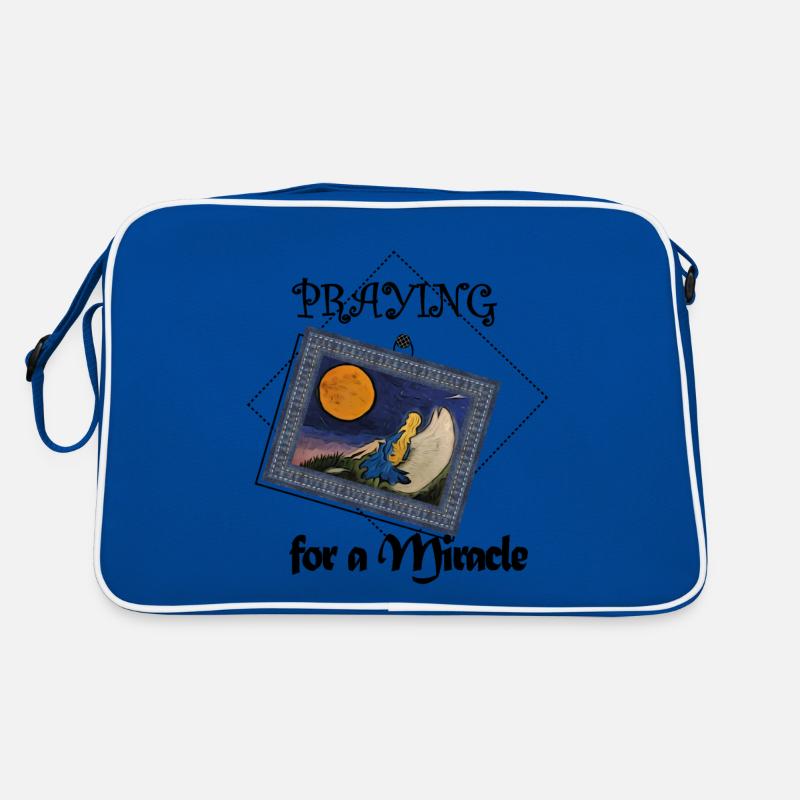 La tristesse d’un ange sur une colline - Sac Retro - bleu/blanc