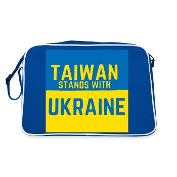 Taiwan stands with Ukraine - Retro Bag - blue/white - Back