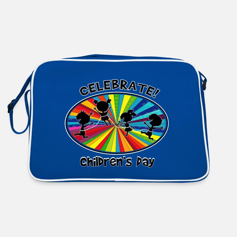 Regenbogenfreude - Retro Tasche - Blau/Weiß