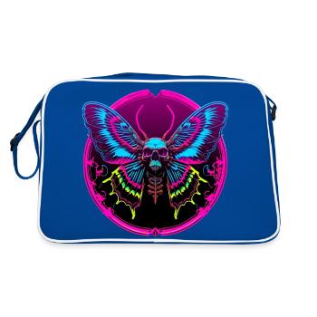 Skull Moth - Retro Bag - blue/white - Back