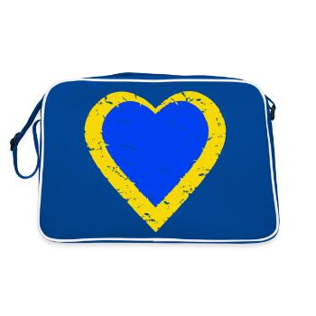 Solidarité avec l’Ukraine - cœur bleu jaune - Sac Retro - bleu/blanc - Dos