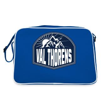 Val Thorens Frankreich Vintage Snowboard - Retro Tasche - Blau/Weiß - Hinten