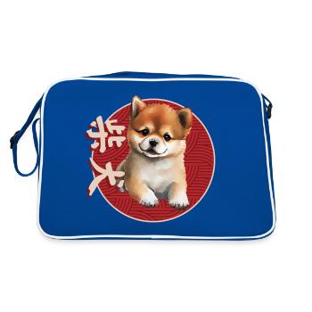 Chiot japonais Shiba Inu - Sac Retro - bleu/blanc - Dos