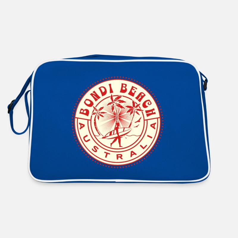 Bondi Beach Australien Surfer - Retro Tasche - Blau/Weiß