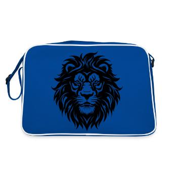 Lion Africa Animal Motif Wildlife Animal Safari Holiday - Retro Bag - blue/white - Back
