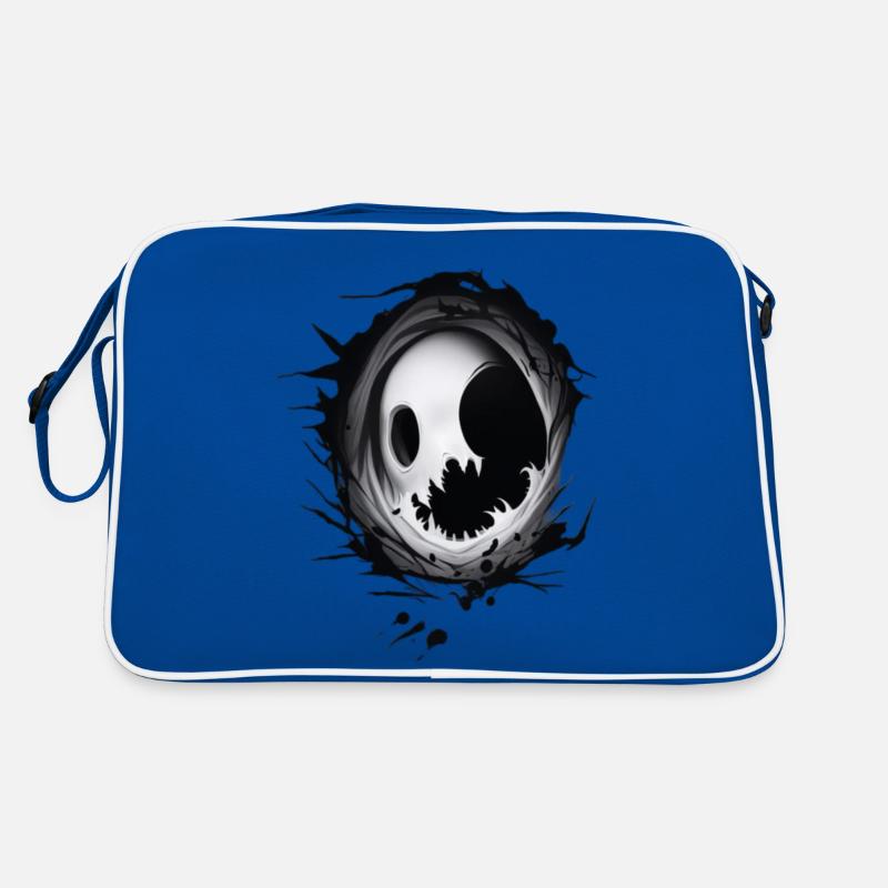 ghost emerging from a hole - Sac Retro - bleu/blanc