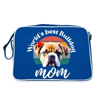 MEILLEURE MAMAN BULLDOG DU MONDE Dog Dogs Bulldog - Sac Retro - bleu/blanc - Dos