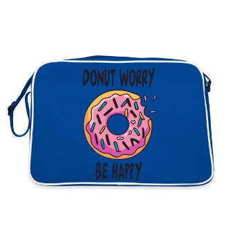 Donut Worry Be Happy - Retro Bag - blue/white - Back